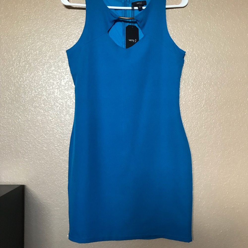 Blue fitted dress